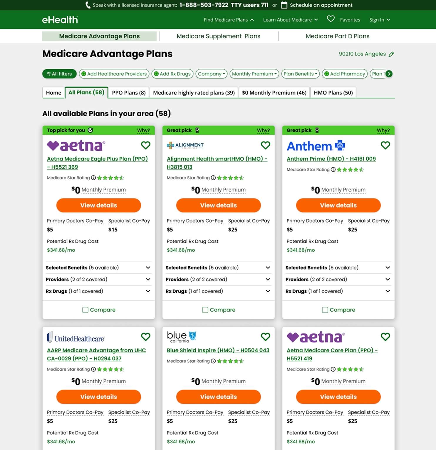 Plan shopping page